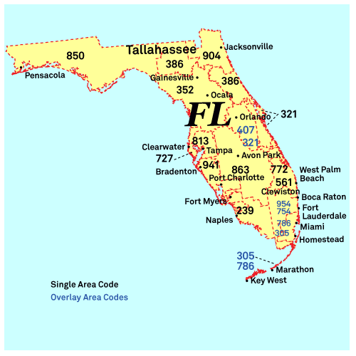 area code florida map codes fl phone state 352 305 city 904 772 american did know siptrunk maps numbering plan