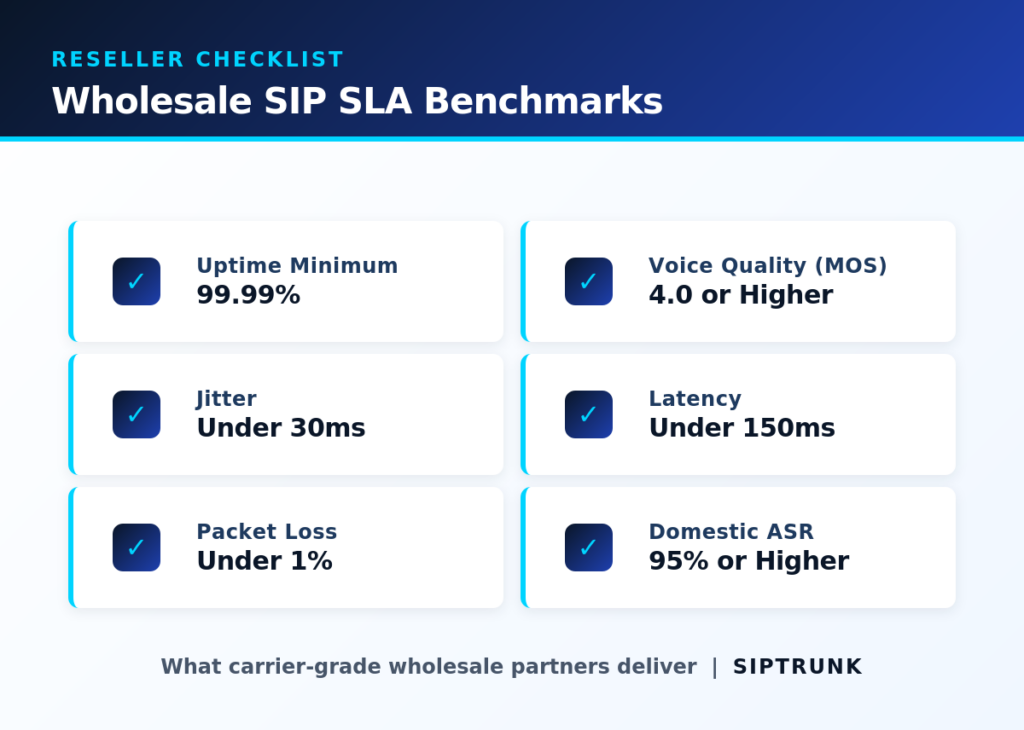 Wholesale SIP SLA Benchmarks What carrier-grade wholesale partners deliver