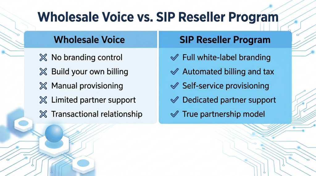 Wholesale Voice vs SIP Reseller Program Comparison